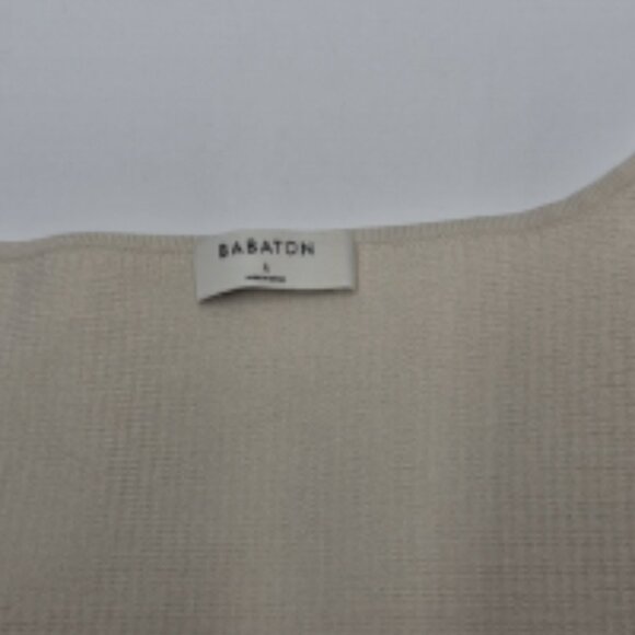 Babaton Short Sleeve  Ribbed Crop Top Women's Size Large Neutral Square Neck - Picture 7 of 13